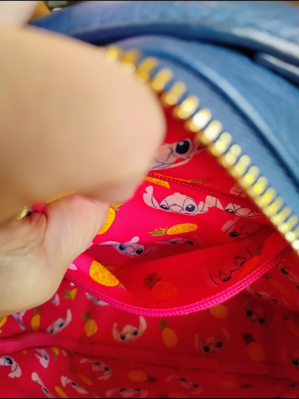 Loungefly Blue Stitch Pineapple Mini Chenille Backpack